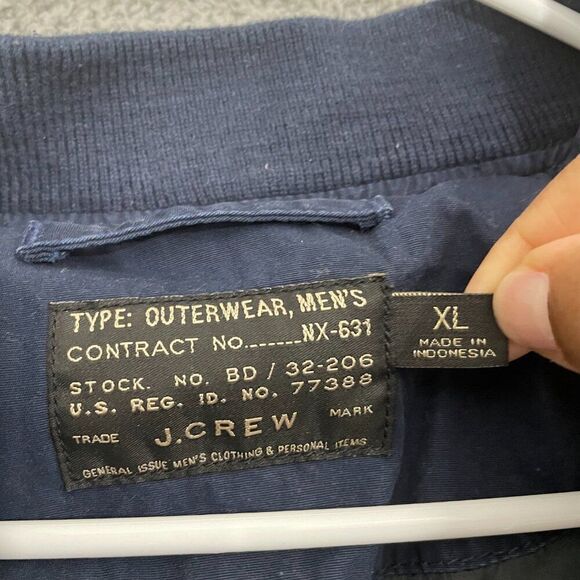 J CREW Jacket Men XL‎ Navy NX631 Military Army Bomber Field Utility Full Zip - Picture 3 of 8